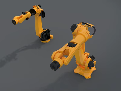 Industrial Equipment Yellow Robotic Arms For Automated Manufacturing Operations 3d model