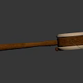 Wooden Rattle Drum With White Drum Head Long Wooden Handle And Attached Ball