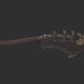 Medieval Battle Axe With Skull Decoration Wooden Handle And Metal Blade
