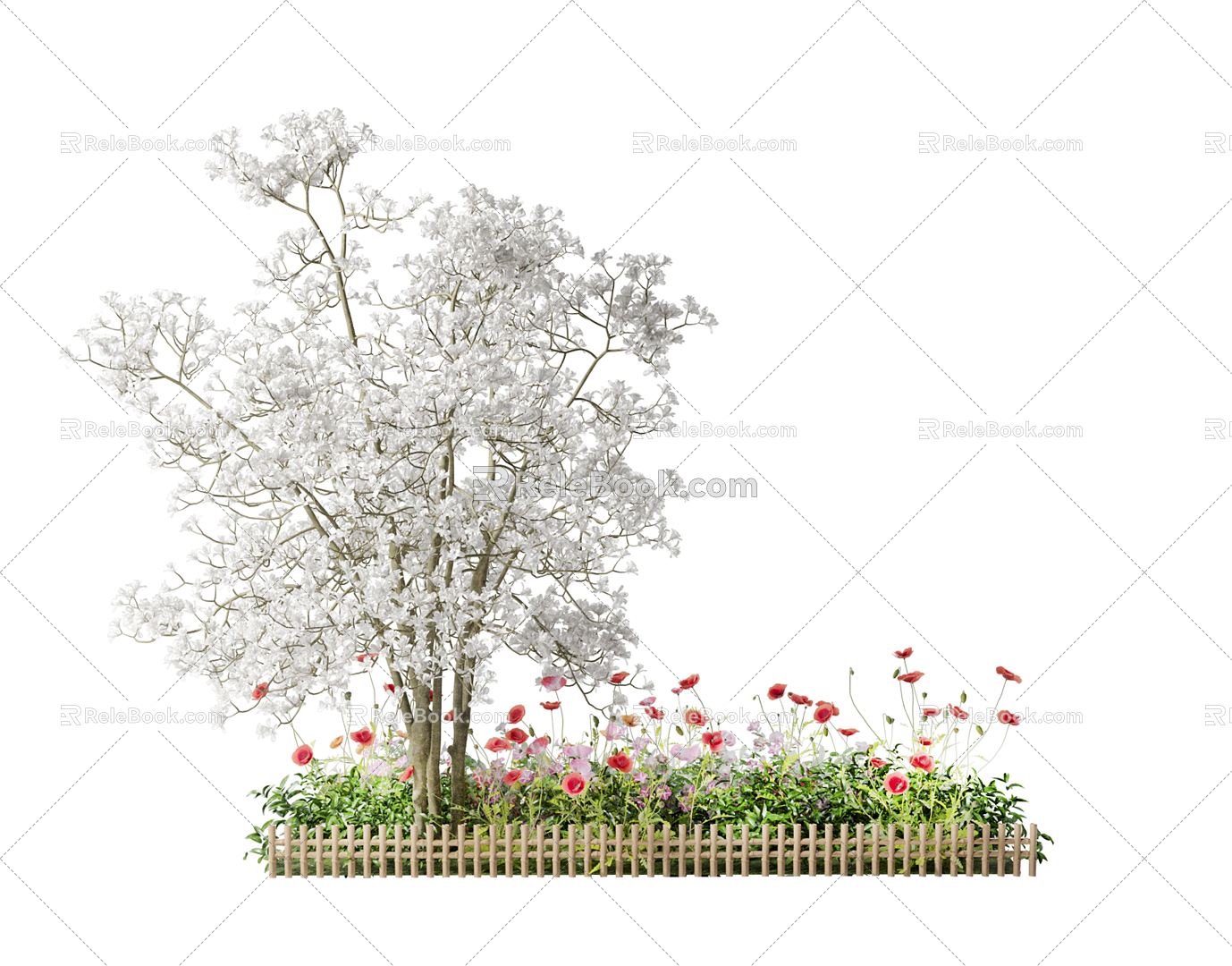 Modern Flower Tree Plants Small Scenery 3d model