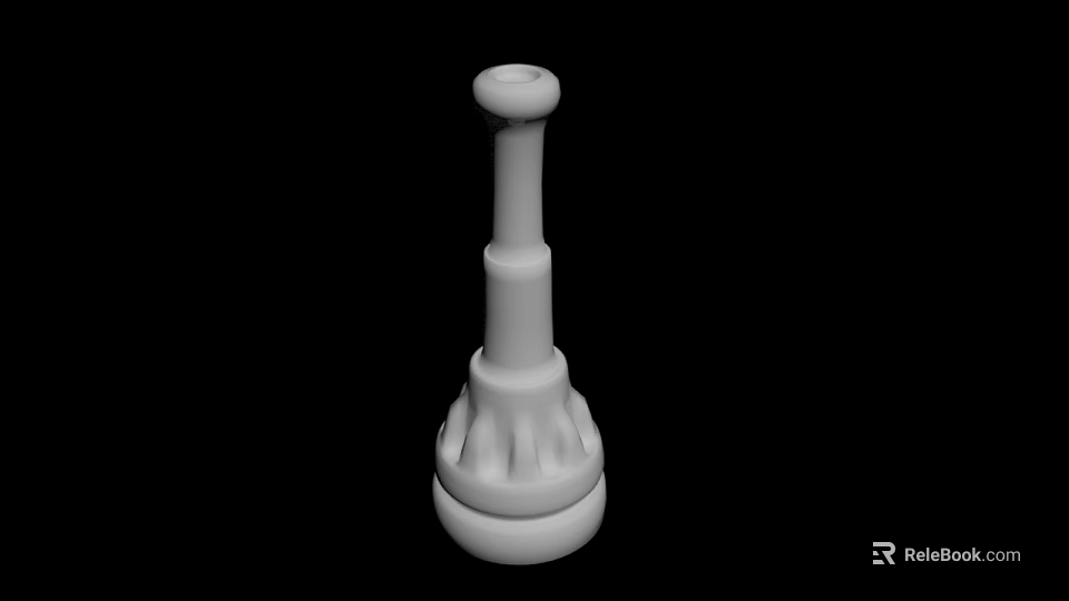 White Decorative Object With Slender Neck And Ornamental Base 3D Rendered On Black Background 3d model 