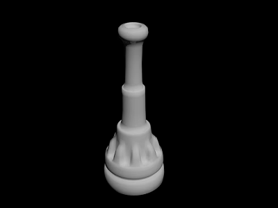 White Decorative Object With Slender Neck And Ornamental Base 3D Rendered On Black Background 3d model