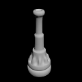 White Decorative Object With Slender Neck And Ornamental Base 3D Rendered On Black Background