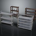 Practical Household Storage Shelves With Wooden And Metal Multi tier Racks