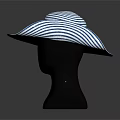 Stylish Blue And White Striped Wide Brim Hat For Summer Fashion Accessory