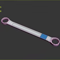 Professional Silver Double Ended Metal Wrench With Blue Grip Hardware Tool