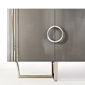 Modern Console Tables With Metal Frame Circular Ring Handles And Marble Top 3d model