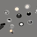 Modern LED Downlights And Spotlights With Different Designs And Warm Light For Ceiling Installation