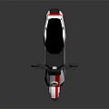 Modern White Scooter With Red Stripes Black Seat And Reflective Surface Design