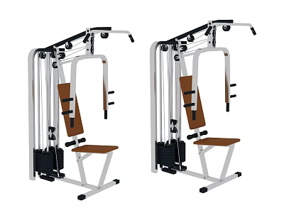 Medical Rehabilitation Training Equipment With Weight Stacks Adjustable Brown Seat And Metal Frame 3d model