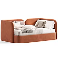 Modern Kids Bed In Pink And White With Soft Pillows Cozy Blankets And Color Options