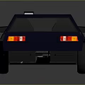 Classic Blue Retro Car With Sleek Design Rear View And Distinctive Taillights