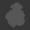 Tall Green Tree With Lush Foliage And Person Walking Silhouette On White Background