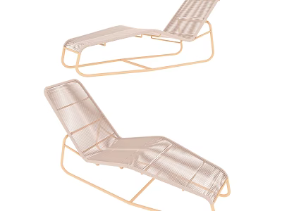 Modern Lounge Chair Design With Woven Seat And Metallic Gold Frame 3d model