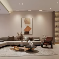 Modern Living and Dining Room Interior Design With Sofa Coffee Table TV and Dining Table