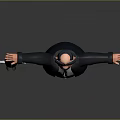 Cartoon Style Game Film Characters Tall Obese And Small Figures In Black Suits Arms Outstretched