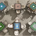New Chinese Mahjong Table and Chair Combination Chess and Card Table Mahjong Machine Entertainment Table and Chair 3d model