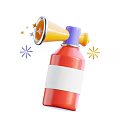 Colorful Red Spray Can With Yellow Purple Nozzle And Decorative Stars Snowflakes
