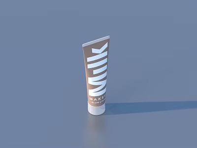 Milk Makeup Brown Tube Cosmetic Product Display On Blue Background 3d model