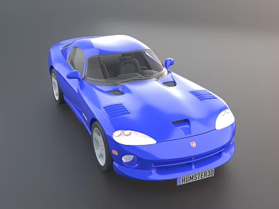 Blue Sports Car With Streamlined Design And Sleek Exterior Features 3d model