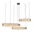 Modern Rectangular Pendant Lights Featuring Crystal Strips For Home Interior Design 3d model