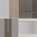 Modern Background Wall Design With Wood Panels And Textured Gray White Surfaces