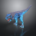 3D Model Character Blue Spiked Dinosaur Fantasy Creature With Fierce Features