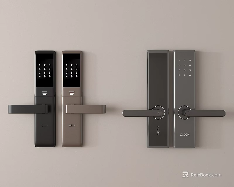 Modern SOOCK Smart Door Locks With Electronic Keypad And Display Screen 3d model 
