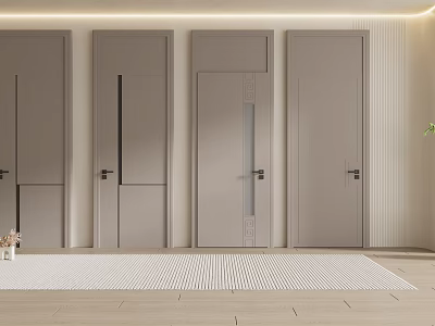 Modern Hinged Doors Design For Contemporary Interior With Glass Panels And Sleek Handles 3d model
