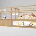 Wooden Bakery With Handmade Freshly Baked Bread And Display Cases 3d model