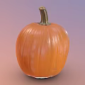 Fresh Orange Round Pumpkin With Green Stem For Healthy Cooking Recipes