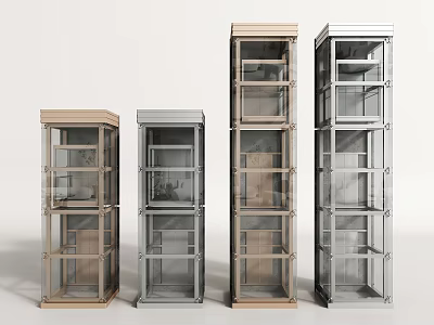 Modern Elevator Designs With Glass Metal And Wood Structures In Various Styles 3d model