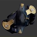 Blue Military Long Coat Uniform With Gold Shoulder Epaulets And Matching Hat
