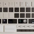 Modern Switch Panels With White Black Colors USB Ports Smart Displays And Control Buttons