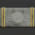 Vault Tec Retro Electronic Radio With Silver Yellow Design And Speaker Grille