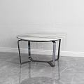 Elegant Modern Coffee Table Interior With Marble Top And Metal Frame 3d model