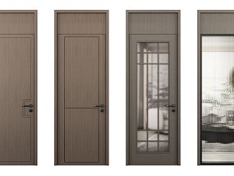 Modern swing door single door 3d model