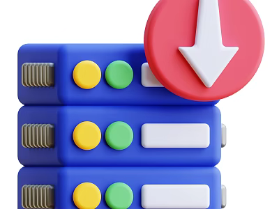 Colorful Decorative Ornament Set With Blue Stacked Blocks Yellow Green Buttons And Red Arrow Sign 3d model