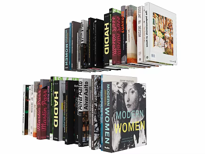 Colorful Stacked Books And Magazines Featuring Modern Women Title And Diverse Covers 3d model