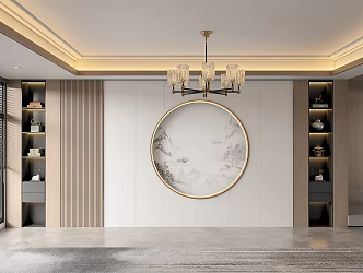 New Chinese living room background wall 3d model