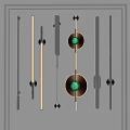 Modern Metal Wall Lamps With Green Glass Balls And Stylish Decorative Design