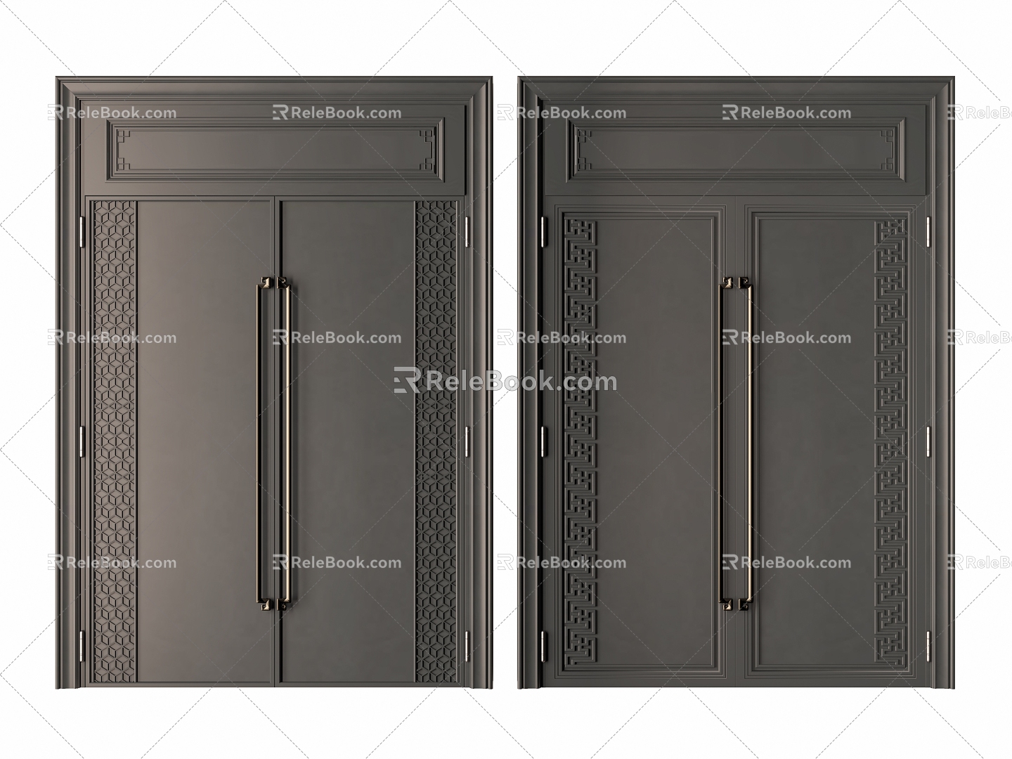 New Chinese style entrance door 3d model