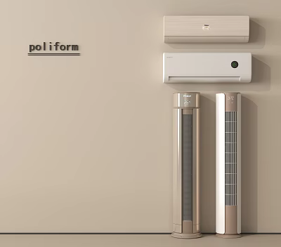 Poliform Modern Air Conditioner Fan Wall Mounted And Standing Design Units 3d model