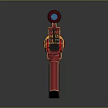 Futuristic Colorful Laser Gun With Scope Red Green Blue Accents And Laser Beam
