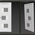 White Modern Entry Door with Glass Panels 30 Inch Width 82 Inch Height