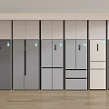 Multiple Refrigerators and Freezers with Different Styles and Colors on