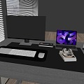 Computer laptop office supplies combination desktop all-in-one machine 3d model