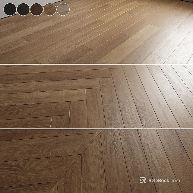 Wooden Flooring With Herringbone And Straight Lay Patterns And Natural Texture 3d model 