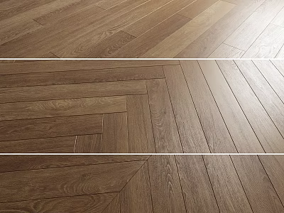 Wooden Flooring With Herringbone And Straight Lay Patterns And Natural Texture 3d model