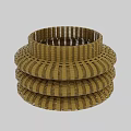 Elegant Golden Woven Stacked Rings Decorative Ornament Set for Home Decor